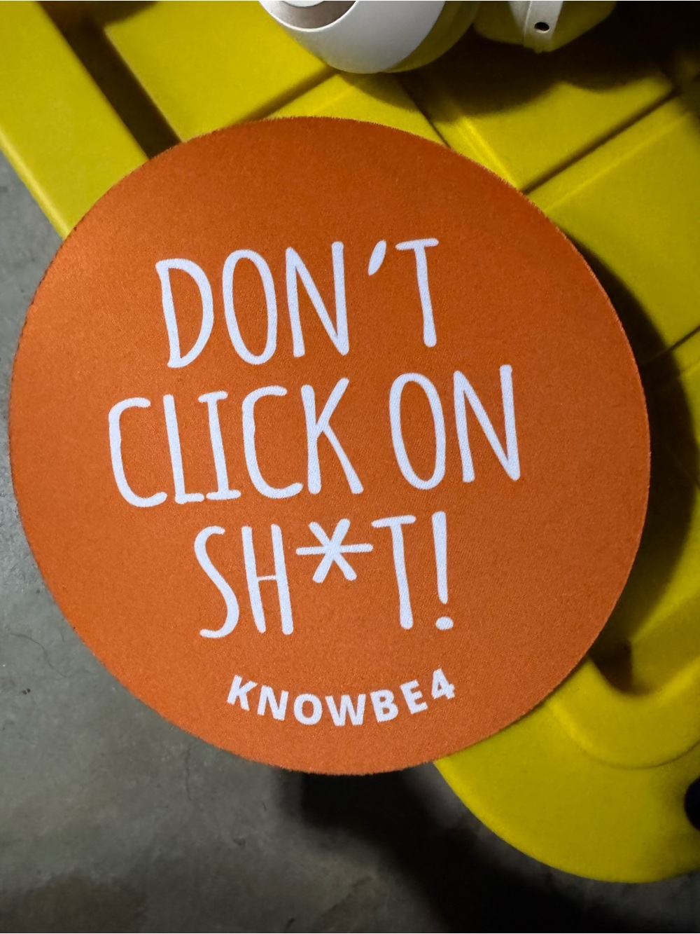 Orange Round Mouse Pad - Don't Click On Sh*t!